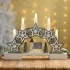 32cm Wooden Star & Village Candlebridge Light Arch 2 32cm Wooden Star & Village Candlebridge Light Arch -Christmas Decoration Store 32cm star village candlebridge web 1