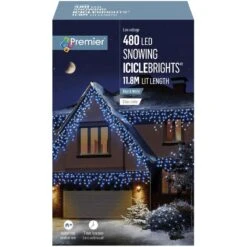 Blue & White LED Snowing Iciclebrights With Timer -Christmas Decoration Store blue white iciclebrights 480 web