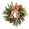 Natural Wreath With Tartan Bow Artificial Christmas Wreath 2 Natural Wreath With Tartan Bow Artificial Christmas Wreath -Christmas Decoration Store df217093 web 1 1