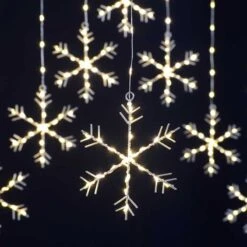 Christmas Snowflake Curtain Lights With Timer 9 Christmas Snowflake Curtain Lights With Timer -Christmas Decoration Store festive snowflake curtain light ww web