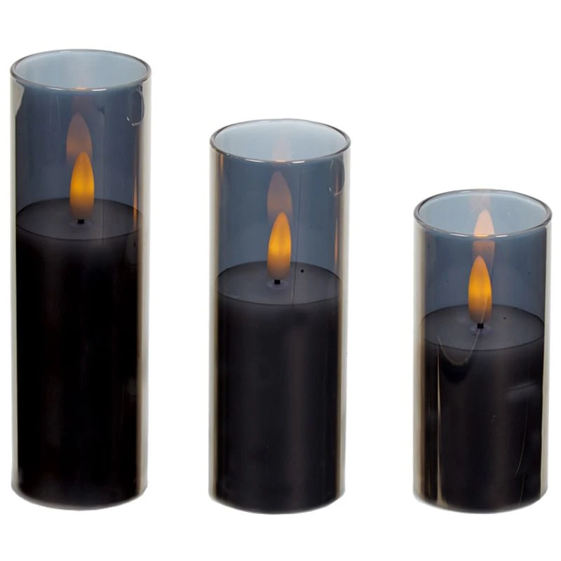 Battery LED Flickabrights Narrow Glass Cup Candles With Timer 5 Battery LED Flickabrights Narrow Glass Cup Candles With Timer - Image 3