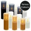 Battery LED Flickabrights Narrow Glass Cup Candles With Timer 1 Battery LED Flickabrights Narrow Glass Cup Candles With Timer -Christmas Decoration Store flickabrights narrow mix glass cup web