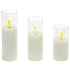 Battery LED Flickabrights Narrow Glass Cup Candles With Timer 10 Battery LED Flickabrights Narrow Glass Cup Candles With Timer -Christmas Decoration Store flickabrights narrow pearl glass cup web