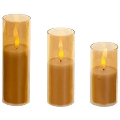 Battery LED Flickabrights Narrow Glass Cup Candles With Timer 11 Battery LED Flickabrights Narrow Glass Cup Candles With Timer -Christmas Decoration Store flickabrights narrow rose gold glass cup web