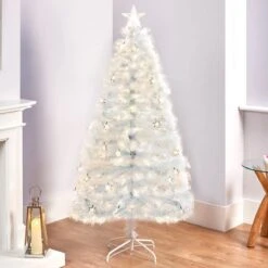White Fibre Optic Christmas Tree With Snowflakes 7 White Fibre Optic Christmas Tree With Snowflakes -Christmas Decoration Store fo white tree snowflake ft237054 5 web 2