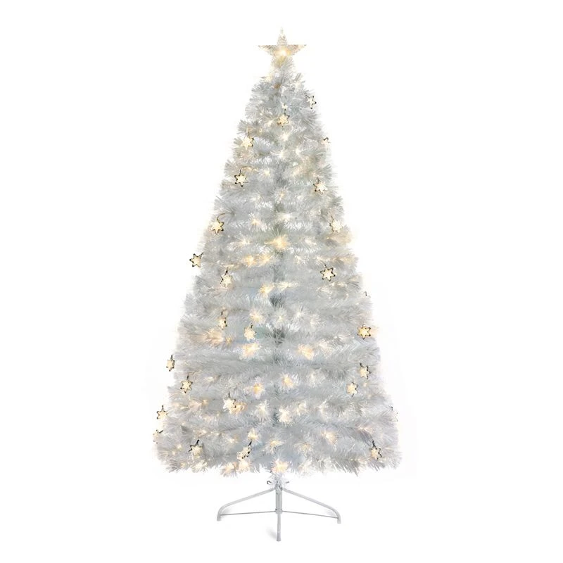 White Fibre Optic Christmas Tree With Snowflakes 4 White Fibre Optic Christmas Tree With Snowflakes - Image 2