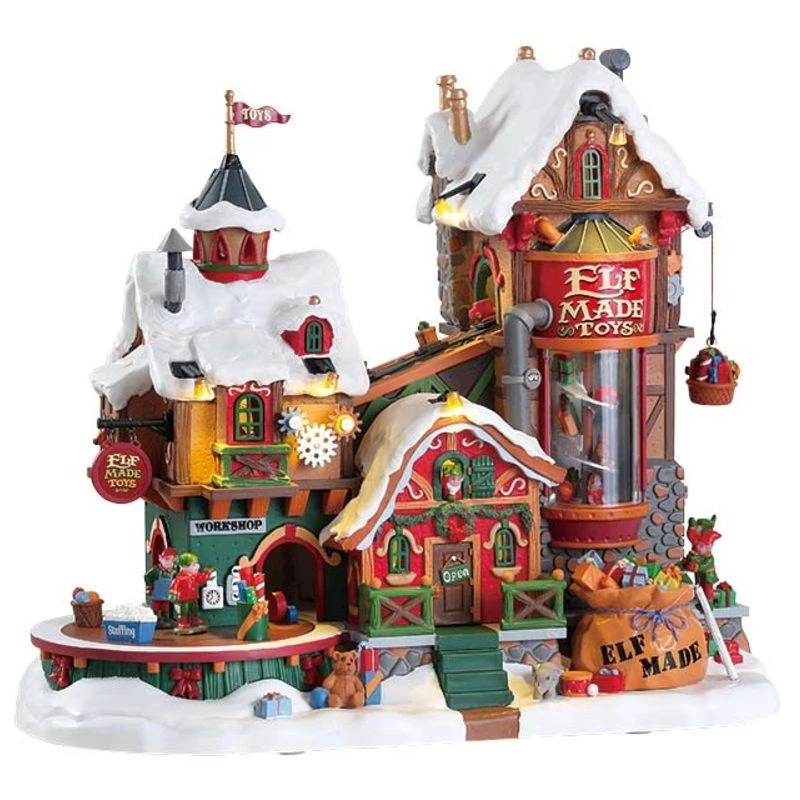Lemax Elf Made Toy Factory - Lighted Building 3 Lemax Elf Made Toy Factory - Lighted Building