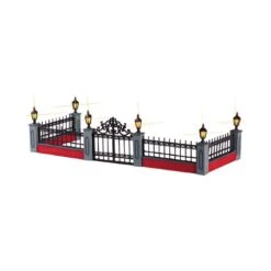 Lemax Lighted Wrought Iron Fence (Set Of 5) - Lighted Accessory