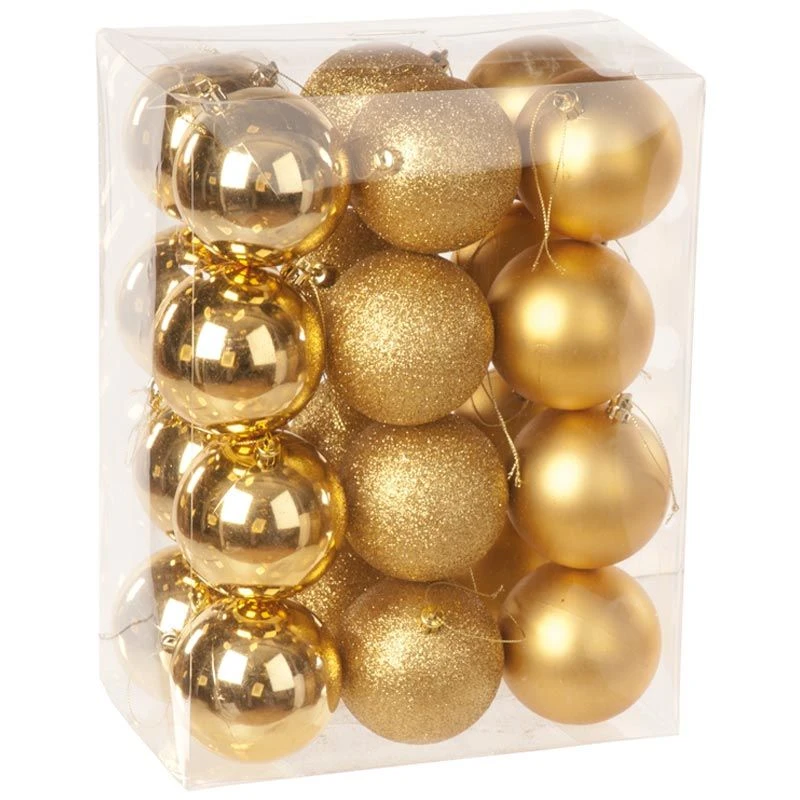 8cm Multi Finish Shatterproof Christmas Baubles (Pack Of 24) 6 8cm Multi Finish Shatterproof Christmas Baubles (Pack Of 24) - Image 4