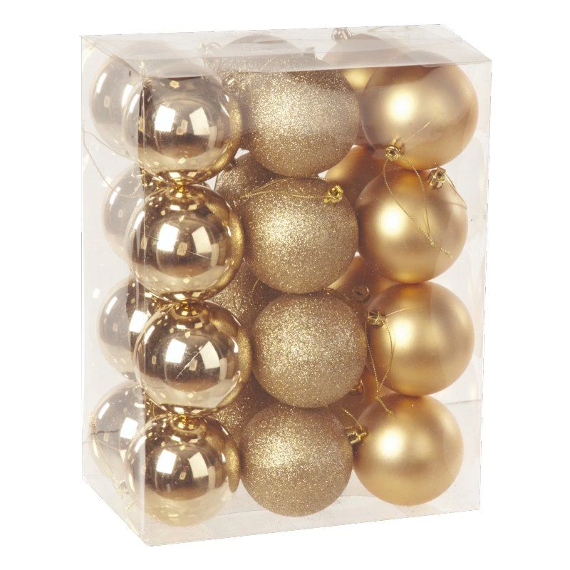 8cm Multi Finish Shatterproof Christmas Baubles (Pack Of 24) 4 8cm Multi Finish Shatterproof Christmas Baubles (Pack Of 24) - Image 2