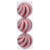 15cm Red & White Striped Shatterproof Christmas Baubles (Pack Of 3) 2 15cm Red & White Striped Shatterproof Christmas Baubles (Pack Of 3) -Christmas Decoration Store p040966 red white stripe baubles web