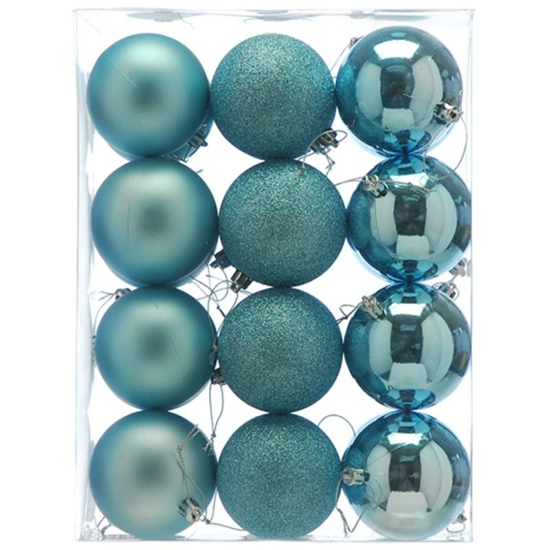 8cm Multi Finish Shatterproof Christmas Baubles (Pack Of 24) 14 8cm Multi Finish Shatterproof Christmas Baubles (Pack Of 24) - Image 12