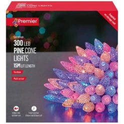 300 LED Pine Cone String Lights With Timer -Christmas Decoration Store pine cone lights 300 rainbow web