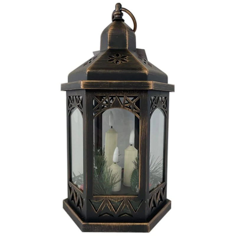 Flickering Flame 33cm Hexagonal Battery Lantern - 2 Assorted Colours 4 Flickering Flame 33cm Hexagonal Battery Lantern - 2 Assorted Colours - Image 2