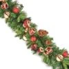 Red Bow Artificial Christmas Garland With Baubles & Cones - 1.8m -Christmas Decoration Store red bow garland baubles and cones df237039 web