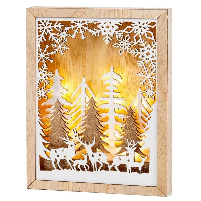 30cm LED Lit Winter Diorama Picture Frame 3 30cm LED Lit Winter Diorama Picture Frame