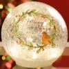 Festive Lit Crackle Effect Ball - Robin Scene -Christmas Decoration Store robin crakle ball p040921 15cm web