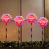 Festive 'Santa Stop Here!' Sign Stake Lights - 4 Pack 1 Festive 'Santa Stop Here!' Sign Stake Lights - 4 Pack -Christmas Decoration Store santa stop here sign pack of 4 web