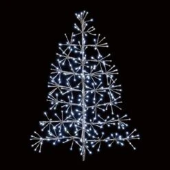 Premier Silver Twinkling Wall Tree Light Decoration
