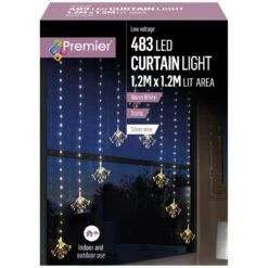 Starburst Sputnik LED Silver Pin Wire Curtain Lights 8 Starburst Sputnik LED Silver Pin Wire Curtain Lights -Christmas Decoration Store sputnik curtain light warm white web