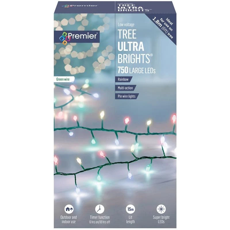 Rainbow Coloured LED Tree Ultrabrights With Timer 4 Rainbow Coloured LED Tree Ultrabrights With Timer - Image 2