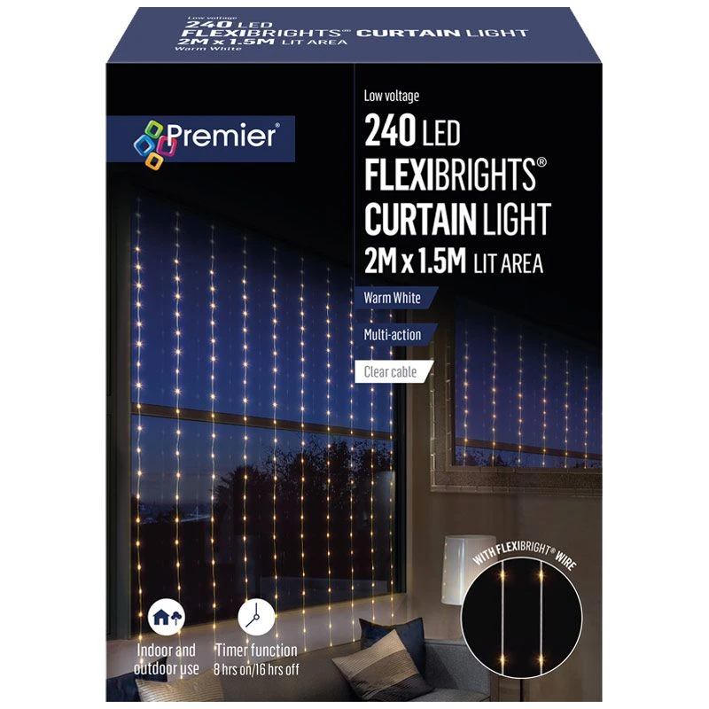 240 LED Flexibright Curtain Lights On Clear Cable 5 240 LED Flexibright Curtain Lights On Clear Cable - Image 3