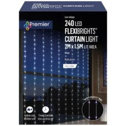 240 LED Flexibright Curtain Lights On Clear Cable 9 240 LED Flexibright Curtain Lights On Clear Cable -Christmas Decoration Store white flexibrights curtain 240l web
