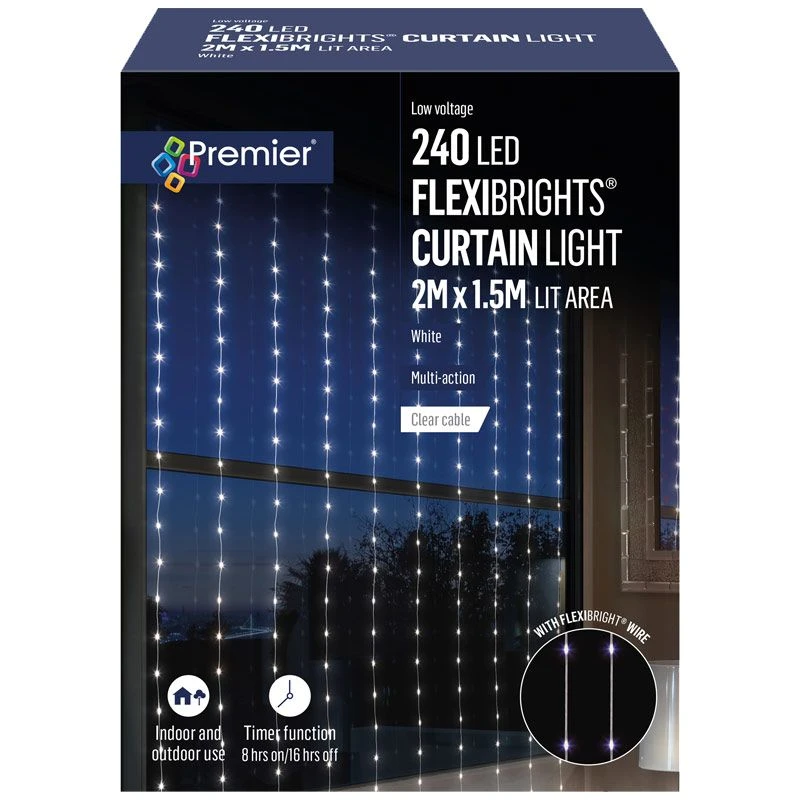 240 LED Flexibright Curtain Lights On Clear Cable 6 240 LED Flexibright Curtain Lights On Clear Cable - Image 4